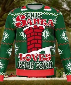 Santa Goes Down Funny Ugly Christmas Sweater