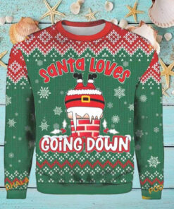 Santa Going Down 3D Ugly Christmas Sweater