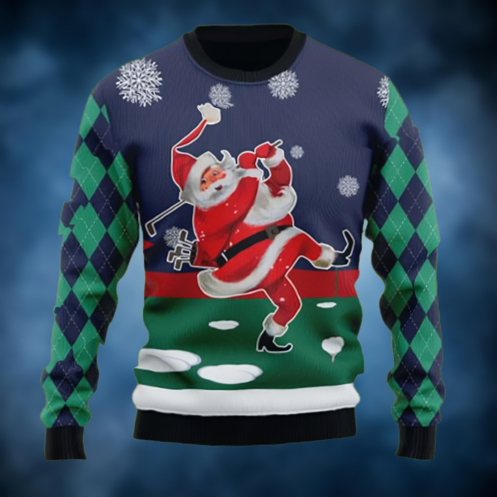 Santa Golfer Funny Santa Ugly Christmas Sweater Santa Golfer Funny Santa Ugly Christmas Sweater