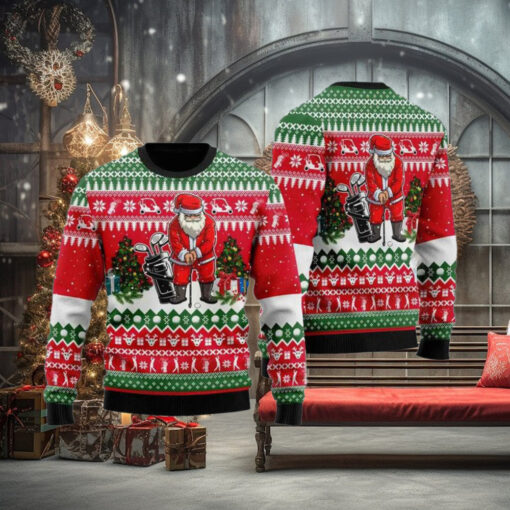 Santa Golfer Ugly Christmas Sweater