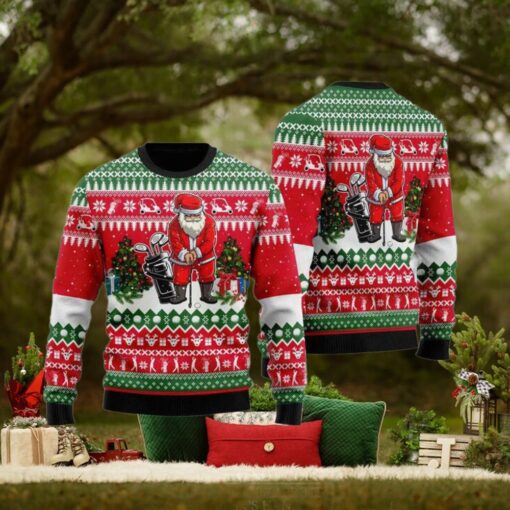 Santa Golfer Ugly Christmas Sweater