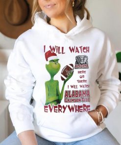 Santa Grinch Alabama Crimson Tide I Will Watch Everywhere Shirt