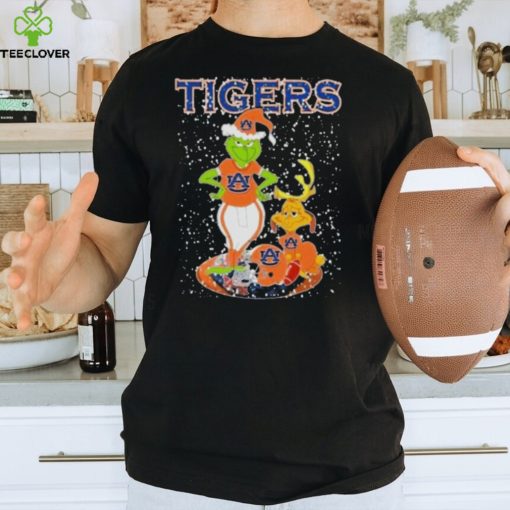 Santa Grinch And Dog Auburn Tigers Helmet Merry Christmas Thoodie, sweater, longsleeve, shirt v-neck, t-shirt