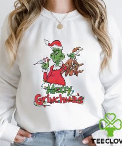 Santa Grinch And Dog Merry Grinchmas Nurse Shirt