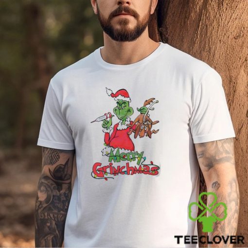 Santa Grinch And Dog Merry Grinchmas Nurse Shirt