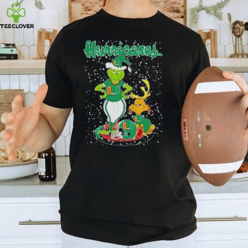 Santa Grinch And Dog Miami Hurricanes Helmet Merry Christmas thoodie, sweater, longsleeve, shirt v-neck, t-shirt