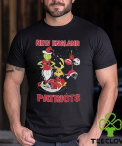 Santa Grinch And Dog New England Patriots Christmas Shirt