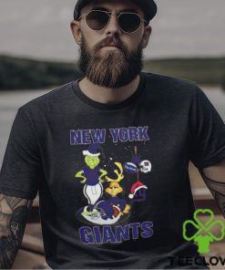 Santa Grinch And Dog New York Giants Christmas Shirt