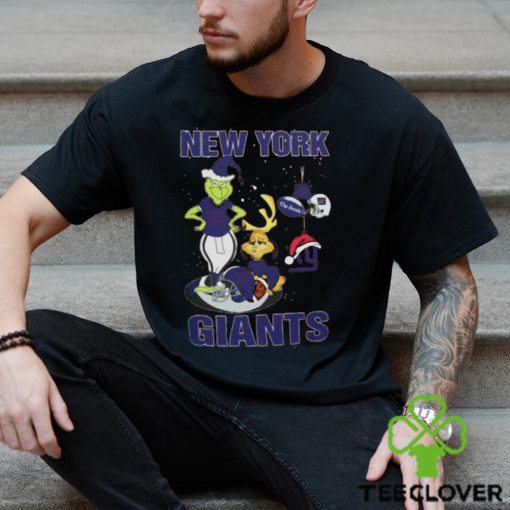 Santa Grinch And Dog New York Giants Christmas Shirt