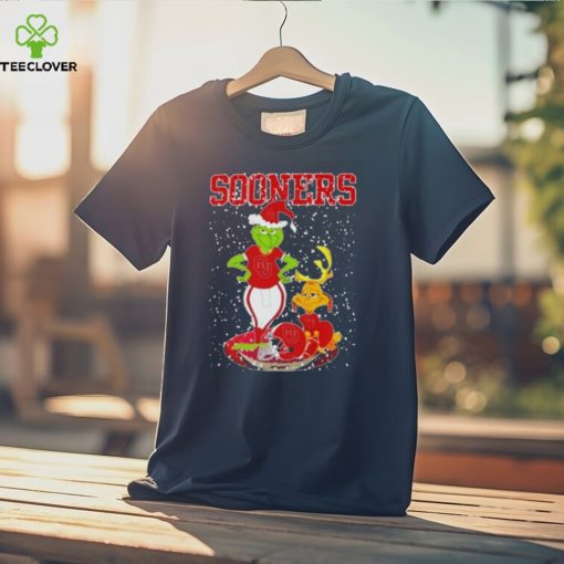 Santa Grinch And Dog Oklahoma Sooners Helmet Merry Christmas Thoodie, sweater, longsleeve, shirt v-neck, t-shirt