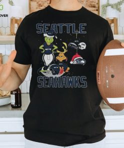 Santa Grinch And Dog Seattle Seahawks Christmas 2023 Tshirt