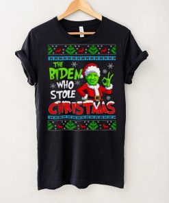 Santa Grinch Biden The Biden Who Stole Ugly Christmas Shirt