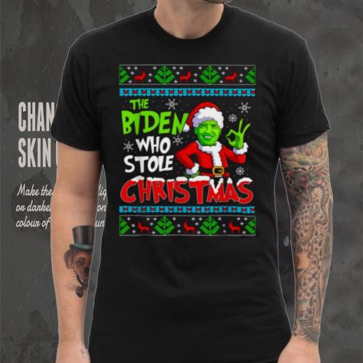 Santa Grinch Biden The Biden Who Stole Ugly Christmas Shirt