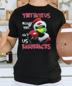 Santa Grinch Christmas They Hate Us Because Ain’t Us Arkansas Razorbacks Shirt