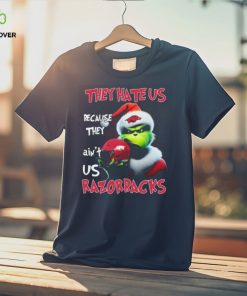 Santa Grinch Christmas They Hate Us Because Ain’t Us Arkansas Razorbacks Shirt