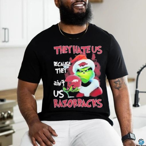 Santa Grinch Christmas They Hate Us Because Ain’t Us Arkansas Razorbacks T hoodie, sweater, longsleeve, shirt v-neck, t-shirt