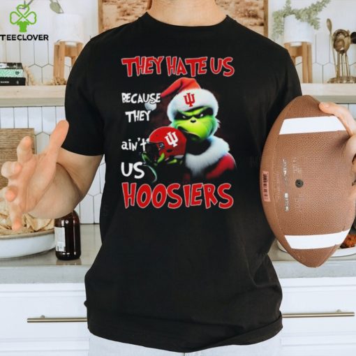 Santa Grinch Christmas They Hate Us Because Ain’t Us Indiana Hoosiers Shirt