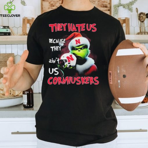 Santa Grinch Christmas They Hate Us Because Ain’t Us Nebraska Cornhuskers Shirt