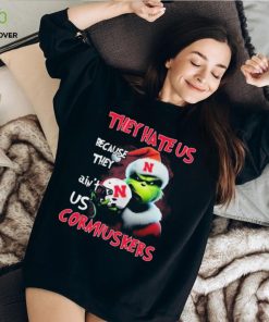 Santa Grinch Christmas They Hate Us Because Ain’t Us Nebraska Cornhuskers Shirt