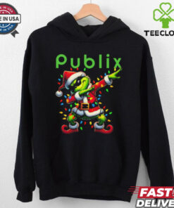 Santa Grinch Dabbing Publix Merry Christmas Light Shirt