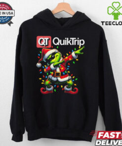 Santa Grinch Dabbing QuikTrip Merry Christmas Light Shirt