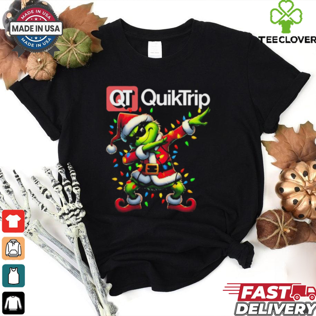Santa Grinch Dabbing QuikTrip Merry Christmas Light Shirt Santa Grinch Dabbing QuikTrip Merry Christmas Light Shirt