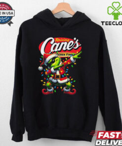 Santa Grinch Dabbing Raising Cane’s Chicken Fingers Merry Christmas Light Shirt