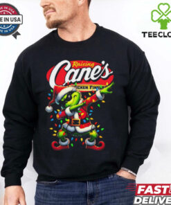 Santa Grinch Dabbing Raising Cane’s Chicken Fingers Merry Christmas Light Shirt 1 Santa Grinch Dabbing Raising Cane’s Chicken Fingers Merry Christmas Light Shirt