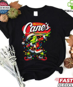 Santa Grinch Dabbing Raising Cane’s Chicken Fingers Merry Christmas Light Shirt 3 Santa Grinch Dabbing Raising Cane’s Chicken Fingers Merry Christmas Light Shirt