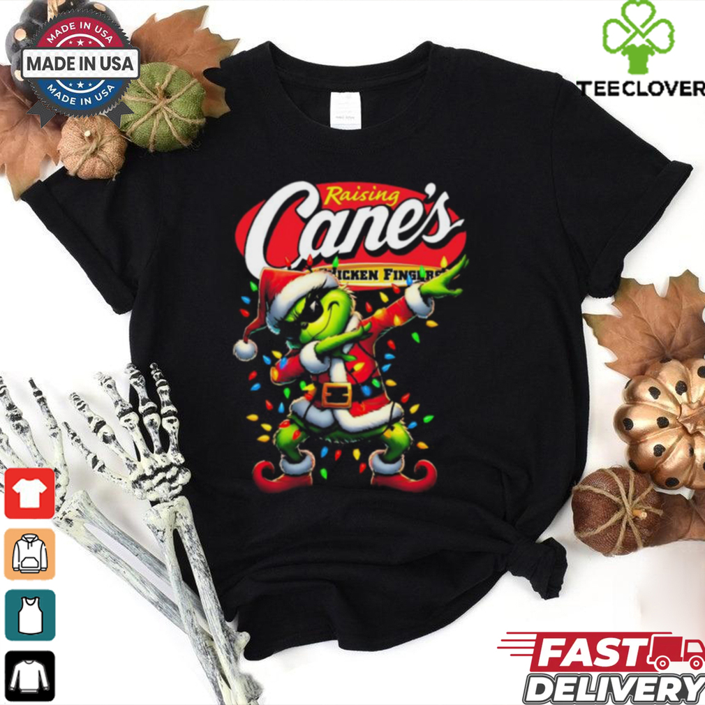 Santa Grinch Dabbing Raising Cane’s Chicken Fingers Merry Christmas Light Shirt Santa Grinch Dabbing Raising Cane’s Chicken Fingers Merry Christmas Light Shirt