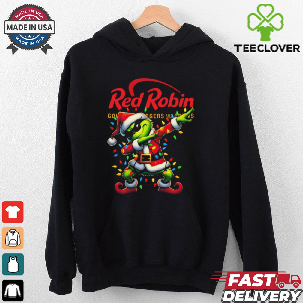 Santa Grinch Dabbing Red Robin Merry Christmas Light Shirt Santa Grinch Dabbing Red Robin Merry Christmas Light Shirt