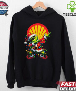 Santa Grinch Dabbing Shell Merry Christmas Light Shirt