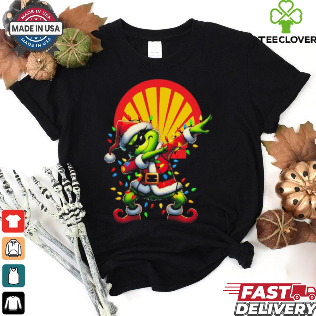 Santa Grinch Dabbing Shell Merry Christmas Light Shirt Santa Grinch Dabbing Shell Merry Christmas Light Shirt