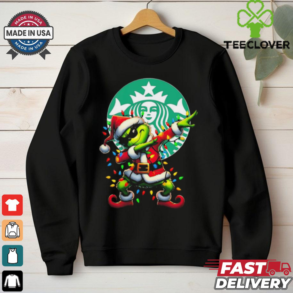 Santa Grinch Dabbing Starbucks Merry Christmas Light Shirt Santa Grinch Dabbing Starbucks Merry Christmas Light Shirt