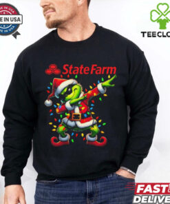 Santa Grinch Dabbing State Farm Merry Christmas Light Shirt 1 Santa Grinch Dabbing State Farm Merry Christmas Light Shirt