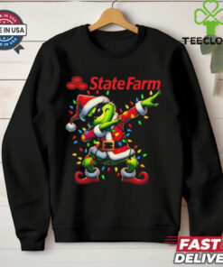 Santa Grinch Dabbing State Farm Merry Christmas Light Shirt 2 Santa Grinch Dabbing State Farm Merry Christmas Light Shirt