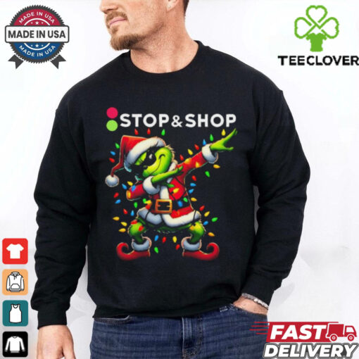 Santa Grinch Dabbing Stop & Shop Merry Christmas Light Shirt