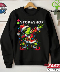 Santa Grinch Dabbing Stop & Shop Merry Christmas Light Shirt