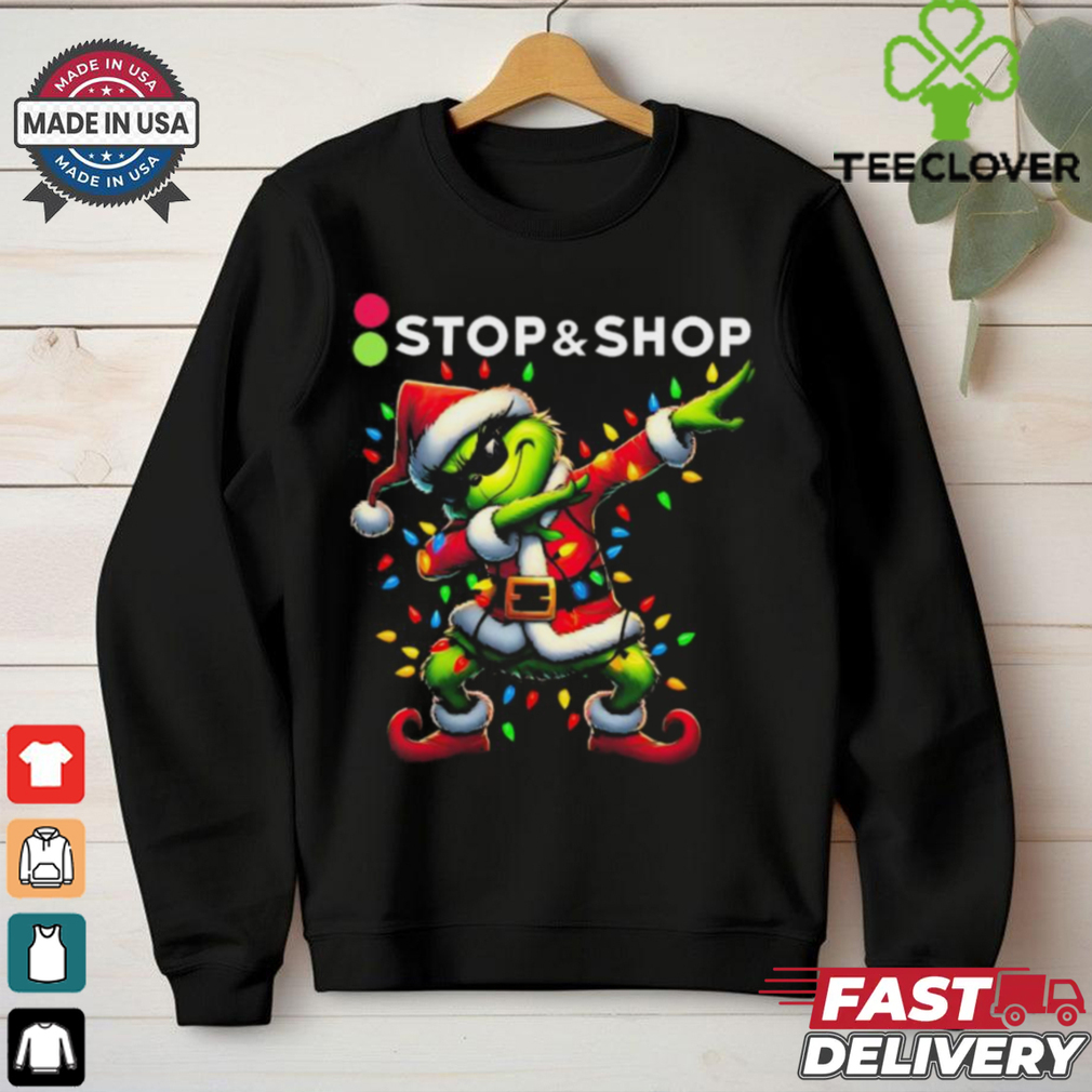 Santa Grinch Dabbing Stop & Shop Merry Christmas Light Shirt Santa Grinch Dabbing Stop & Shop Merry Christmas Light Shirt