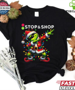 Santa Grinch Dabbing Stop & Shop Merry Christmas Light Shirt