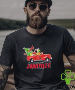 Santa Grinch Drive Truck Louisville Cardinals Christmas Shirt