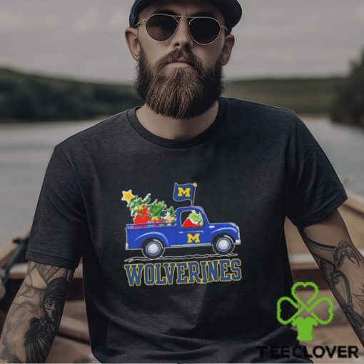 Santa Grinch Drive Truck Michigan Wolverines Christmas Shirt