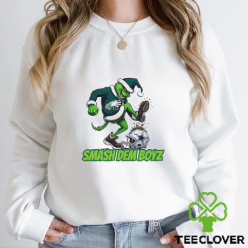 Santa Grinch Eagles Dallas Cowboys Smash Dem Boyz Christmas 2023 Shirt