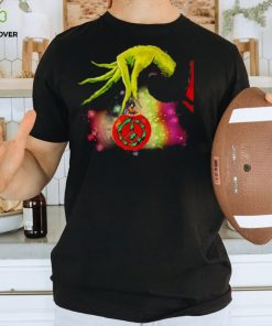 Santa Grinch Hand Holding Hippie Christmas Shirt