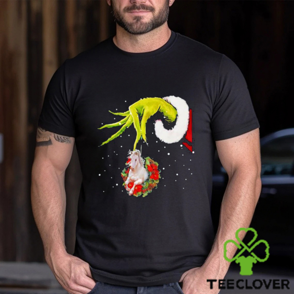Santa Grinch Hand Holding Horse Christmas Shirt Santa Grinch Hand Holding Horse Christmas Shirt