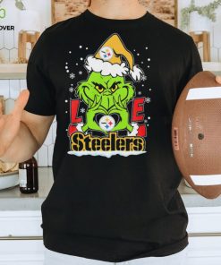 Santa Grinch Hand Love Pittsburgh Steelers Christmas Shirt