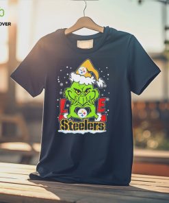 Santa Grinch Hand Love Pittsburgh Steelers Christmas Shirt