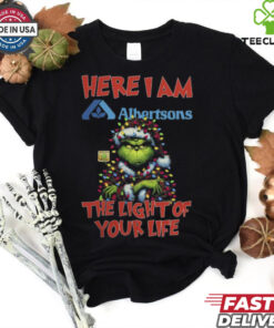 Santa Grinch Here I Am Albertsons The Light Of Your Life Christmas Light Shirt
