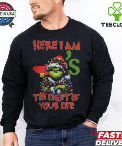 Santa Grinch Here I Am Chili’s The Light Of Your Life Christmas Light Shirt