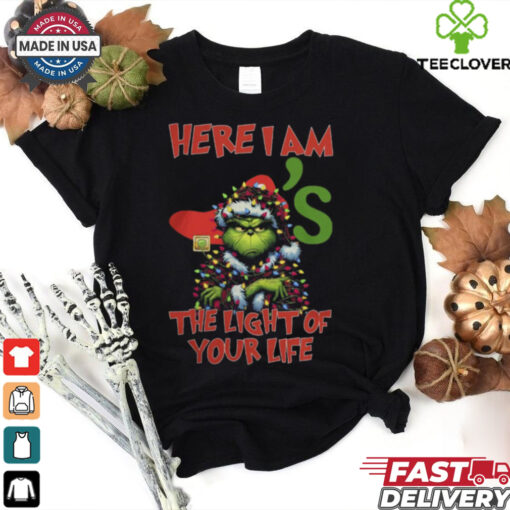 Santa Grinch Here I Am Chili’s The Light Of Your Life Christmas Light Shirt